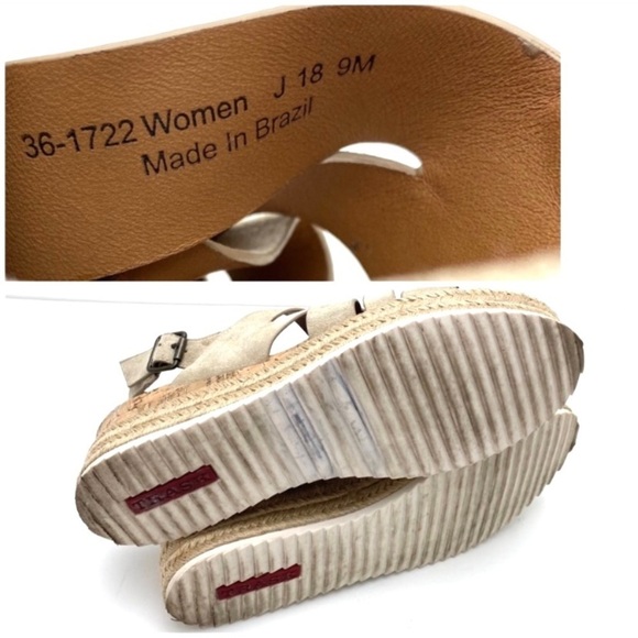 TRASK Randi Suede Strap Platform Sandal Beige Taupe Oiled Suede Size 9 36-1722 - Picture 9 of 10